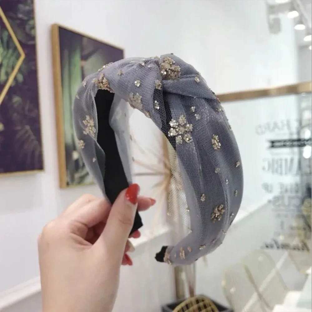 Gray Tulle Knot headband